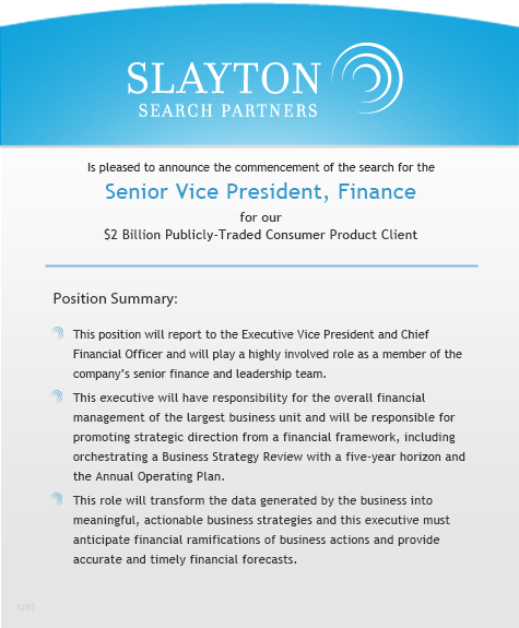 Senior Vice President, Finance