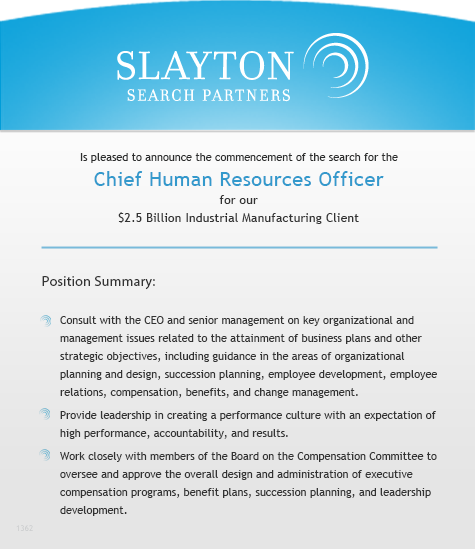 Chief Human Resources Officer