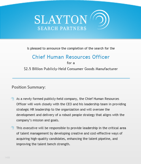 Chief Human Resources Officer