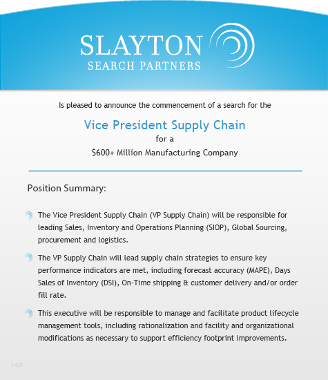 Vice President Supply Chain